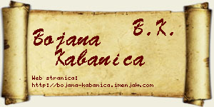 Bojana Kabanica vizit kartica